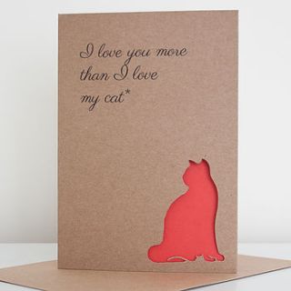 'i love my cat' valentines card by jennifer giles