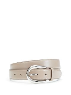 Leather Belt With Rounded Buckle by Gucci