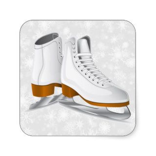 pair of white ice skates sticker