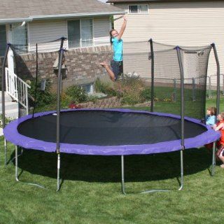 17' x15' Oval Trampoline and Enclosure Pad Color Purple  Sports & Outdoors
