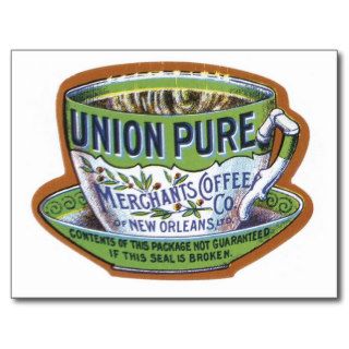 Union Pure Merchant's Coffee Label Postcard