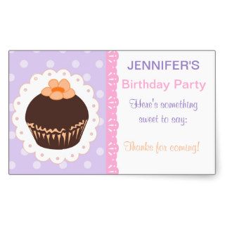 Cupcake Dots n Lace Birthday Party Sticker