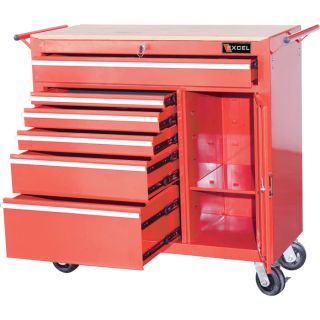 Excel 41in. Roller Cabinet — 6 Drawers, Model# TBR4108-RED  Tool Chests