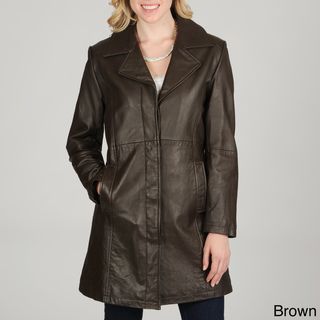 Excelled Women's Leather City Coat EXcelled Coats