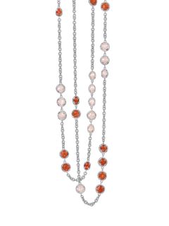 Red & Pink Agate Wrap Station Necklace by DeLatori