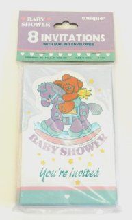 Rocking Horse Baby Shower Invitations & Envelopes   8 Pack Health & Personal Care