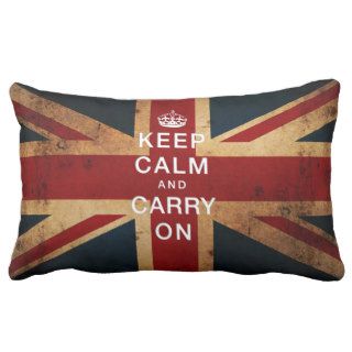 "Keep Calm and Carry On" (Union Jack) Throw Pillows