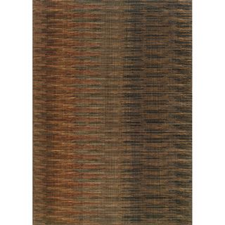 Indoor Brown And Rust Abstract Striped Area Rug (110 X 33)