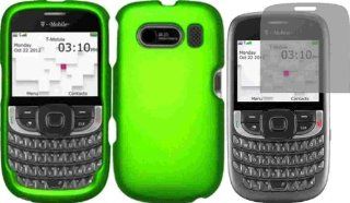 For ZTE Aspect F555 Hard Cover Case Neon Green + LCD Screen Protector Accessory Cell Phones & Accessories