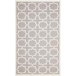 Safavieh Handwoven Moroccan Dhurrie Transitional Gray/ Ivory Wool Rug (10 X 14)