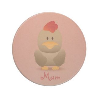 Cute Hen Cartoon Coaster for Mum