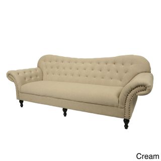 Yaba Linen Tufted 3 seat Traditonal Sofa