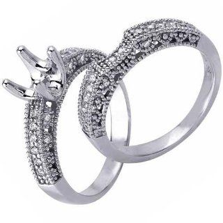 .60CT Diamond Engagement Matching Wedding Ring Setting Jewelry