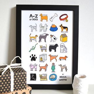 dog alphabet print by becka griffin illustration