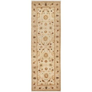 Safavieh Hand knotted Peshawar Vegetable Dye Ivory/ Caramel Wool Rug (3 X 10)