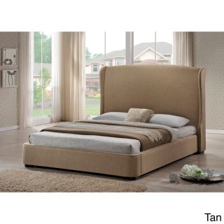 Baxton Studio Sheila Linen Modern Queen size Bed With Upholstered Headboard