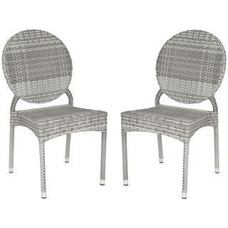 Valdez Grey Indoor Outdoor Stackable Side Chair (Set of 2) Safavieh Dining Chairs