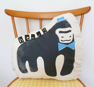 personalised children's gorilla cushion by little dandies