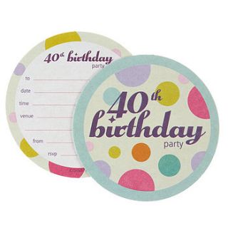 40th birthday party (8 coaster invitations) by aliroo