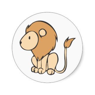 Custom Cute Sitting Baby Lion Cartoon Stickers