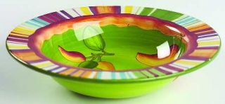 Noble Excellence Muy Caliente Rim Soup Bowl, Fine China Dinnerware   Stripes On
