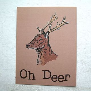 'oh deer' woodland postcard by goodnight boutique