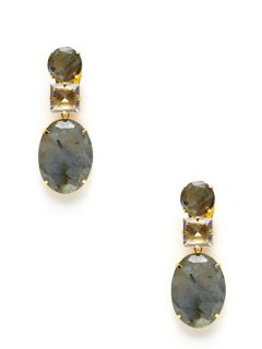 Labradorite Oval Drop Earrings by Bounkit