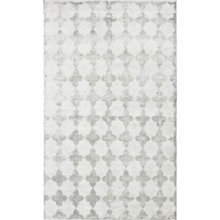 Nuloom Hand knotted Viscose Moroccan Trellis Rug Silver (5 X 8)