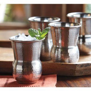 Hammered Stainless Steel Tumblers   Set of four Kitchen & Dining