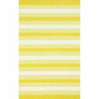 Nuloom Handmade Stripes Yellow Wool Rug (5 X 8)