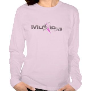 Music.us Womens Long Sleeve Pink Tee Shirt