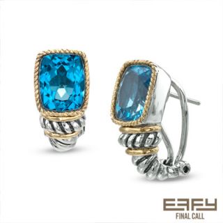 EFFY™ Final Call Rectangular Blue Topaz Earrings in Sterling Silver