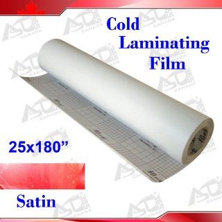 180x25" 3Mil Satin Matt Paper Adhesive Glue Vinyl Cold Laminating Film Laminator 026011  Laminating Machines 