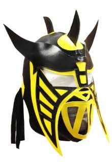 HYSTERIA Lucha Libre Wrestling Mask (pro fit) Costume Wear   Black/Yellow/Blk Sports & Outdoors
