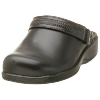 Softwalk Women's Eclipse Clog with Tooling Strap,Black,11 N Shoes