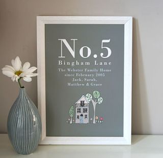 personalised family home print by molly moo designs