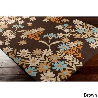 Surya Paule Marrot Cannes Hand hooked Indoor/outdoor Ivory Floral Rug (8 X 10) Brown Size 8 x 10