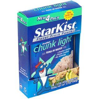 Starkist Chunk Light Tuna in Water, 4 Count, 3 Ounce Pouches (Pack of 6)  Tuna Seafood  Grocery & Gourmet Food