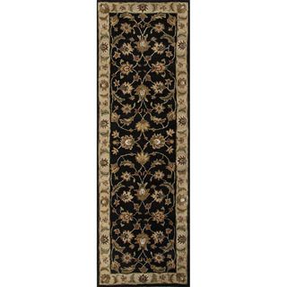 Hand tufted Traditional Oriental Gray/ Black Rug (4 X 16)