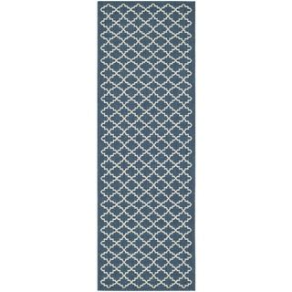 Safavieh Polypropylene Indoor/outdoor Courtyard Navy/beige Rug (23 X 67)