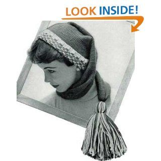KNITTED WRAP AROUND STOCKING CAP SCARF with LARGE TASSEL POM POM   A Vintage able Knitting Pattern for the KINDLE Wireless eBook Reader (teen yarn craft winter accessories pom pom eBook Northern Lights Vintage Kindle Store