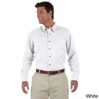 Devon and Jones Mens Titan Long sleeve Twill Button down Shirt White Size XXL