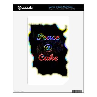 Peace A Cake Emboss nice Black Background Skin For The NOOK Color