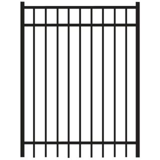 FREEDOM Black Aluminum Fence Gate (Common 60 in x 48 in; Actual 61 in x 48 in)