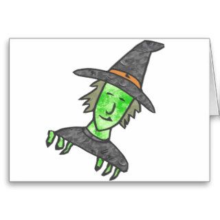 Cartoon Witch Greeting Card