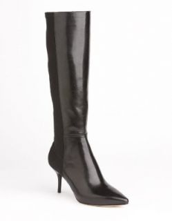 VIA SPIGA Monica Leather Stretch Boots, Black 7.5 M Shoes