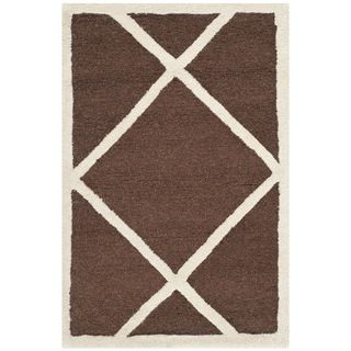 Safavieh Handmade Cambridge Moroccan Geometric Pattern Dark Brown Wool Rug (2 X 3)