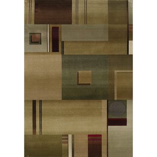 Generations Contemporary Green/ Red Polypropylene Rug (53 X 76)