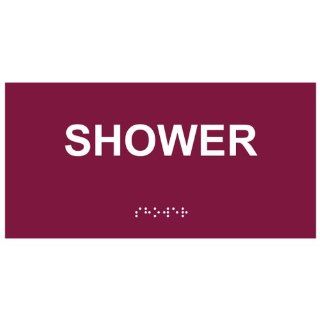ADA Shower Braille Sign RSME 563 WHTonBRG Wayfinding  Business And Store Signs 