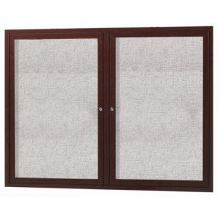 AARCO Enclosed Bulletin Board ODCC Size 36 H x 48 W x 2 D, Finish Walnut